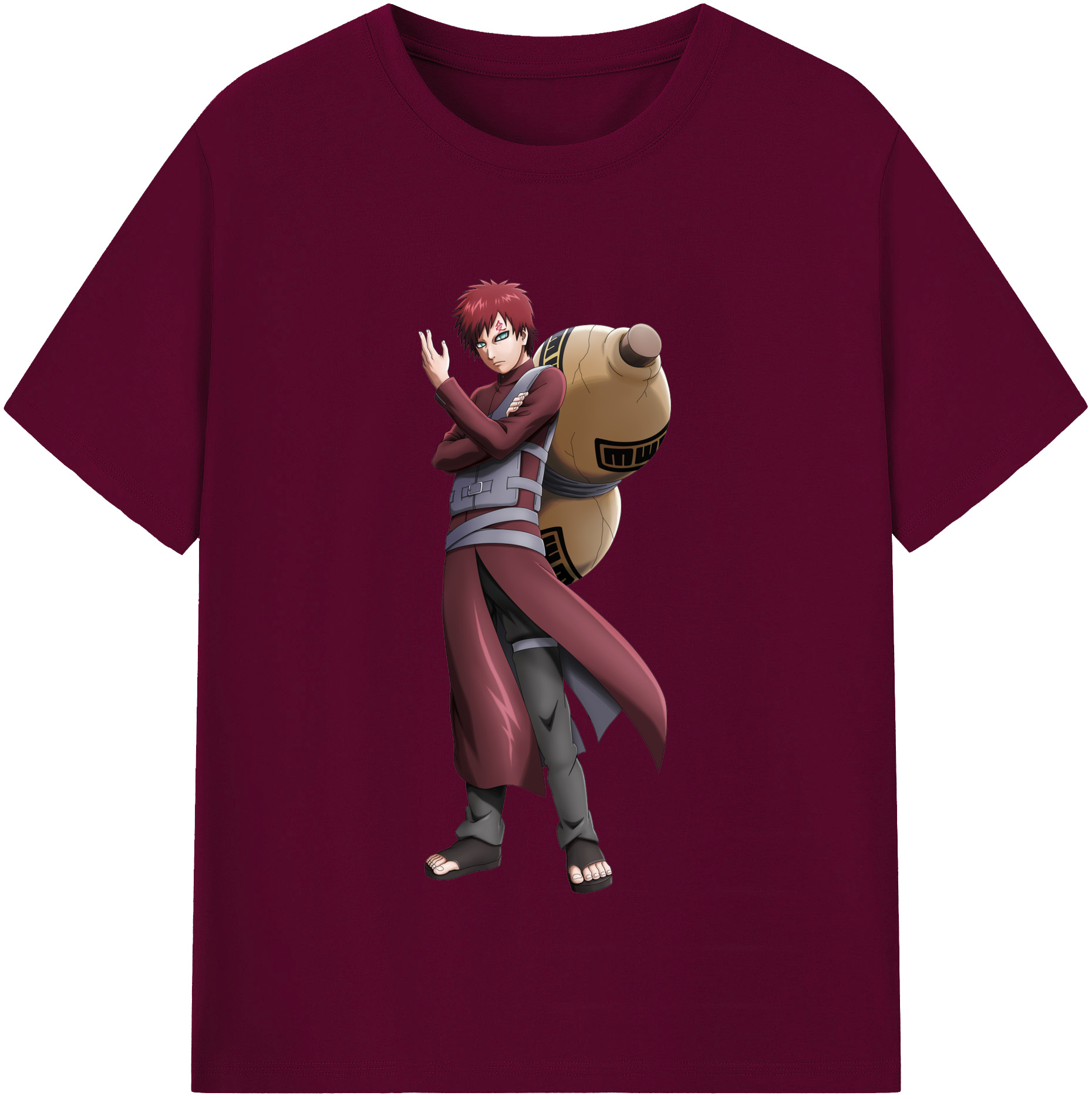 （画像用） NARUTO -ナルト- ガアラ Gaara レディースカジュアルプリントTシャツ（綿100％）
